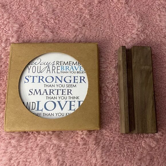 NEW Motivation Quote Desk Decor with Wooden Stand Inspirational Quote Plaque - Picture 5 of 13